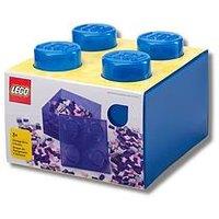 Lego Storage Brick 4 Top Lid Translucent Blue