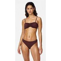 Pieces Kaya Seersucker Bikini Brief - Brown