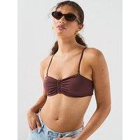 Pieces Pckaya Seersucker Bikini Top - Red