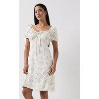 Only Lyrida Tie Detail Dress - White