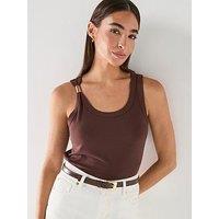 Jdy Uffa Jersey Vest Top - Brown