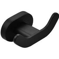 Aqualona Robe Hook Black & Double Toilet Roll Holder