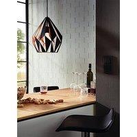 Eglo Carlton 1 Black And Copper Metal 1 Light Hanging Pendant, (D) 31Cm