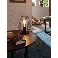 Eglo Newtown 1-Light Vintage Table Lamp With Black Caged Shade