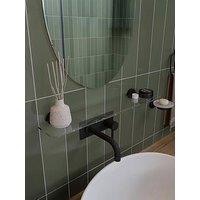 Croydex Metra Glass Shelf With Matt Black Flexi-Fix Brackets