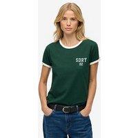 Superdry Athletic Essentials Side Stripe T-Shirt - Green