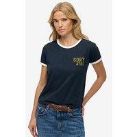 Superdry Athletic Essentials Side Stripe T-Shirt - Blue