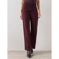 Mango High-Waisted Wide-Leg Jeans With Stitch Front Detail - Red