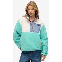 Superdry Colour Block Fleece Pull Over - Green