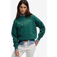 Superdry Luxe Casual Loose Crew Neck Sweatshirt - Green