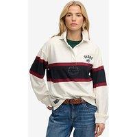 Superdry Heritage Stripe Rugby Top - White