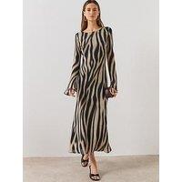 Mango A-Line Animal-Print Dress - Black