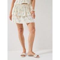 Only Lyrida Short Ruffle Skirt - White