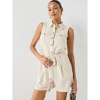Vero Moda Vmjosephine S/L Playsuit Wvn Btq - Grey