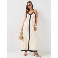 Vero Moda Colour Block Slip Midaxi Dress - Grey
