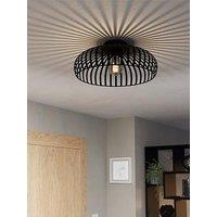 Eglo Mogano 3 Wireframe Black Flush Ceiling Light: 43 Cm