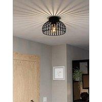 Eglo Mogano 3 Wireframe Black Flush Ceiling Light: 28 Cm