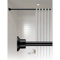 Croydex Stick 'N' Lock Extendable Telescopic Shower Curtain Pole Matt Black
