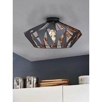 Eglo Carlton 6-Light Black And Copper Metal Ceiling Light (D) 47Cm