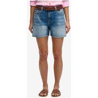 Superdry Mid Rise Denim Short - Blue