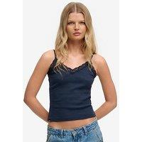 Superdry Essential Lace Trim Cami Top - Blue