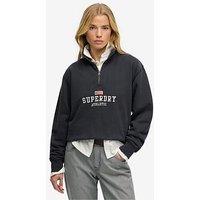 Superdry Athletic Essentials Graphic Half Zip Sweatshirt - Blue