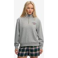 Superdry Athletic Essentials Graphic Half Zip Sweatshirt - Grey
