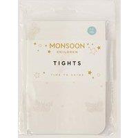 Monsoon Girls Polka Dot Butterfly Tights - White