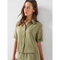 Jdy Power Short Sleeve Striped Shirt