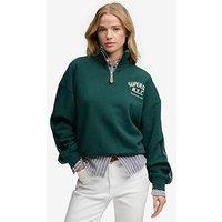 Superdry Country Club Applique Half Zip Sweatshirt - Green