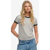 Superdry Athletic Essentials Graphic Ringer T-Shirt - Grey