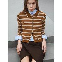 Mango Cardigan With Shirt Collar - Brown