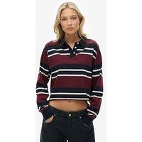 Superdry Athletic Essentials Cropped Stripe Rugby Top