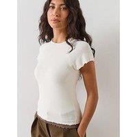 Mango Contrasting T-Shirt - Beige