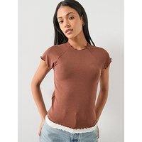 Mango T-Shirt Curlita - Brown
