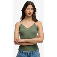 Superdry Essential Lace Trim Cami Top - Green