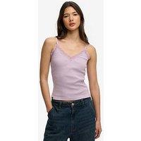 Superdry Essential Lace Trim Cami Top - Purple