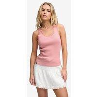 Superdry Vintage Lace Trim Vest - Pink