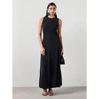 Mango Flared Cotton Dress - Black