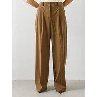 Mango Pinstripe Suit Trousers - Brown