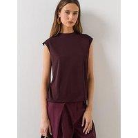 Mango Fine Knit Mock Neck Top - Red