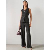 Mango Pinstripe Suit-Style Jumpsuit - Black