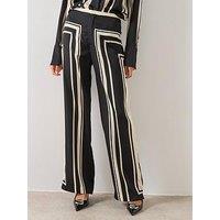 Mango Satin Printed Trousers - Black
