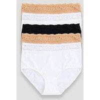 The Very Collection 5 Pack Cotton Lace Trim High Waist Briefs