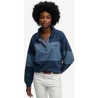 Superdry Heritage Pique Rugby Top - Blue