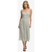 Superdry Print Button Down Cami Midi Dress - White