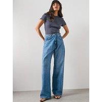 Mango Mid-Rise Balloon Jeans - Blue