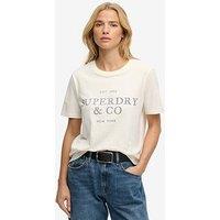Superdry Luxe Casual Relaxed T-Shirt - Cream