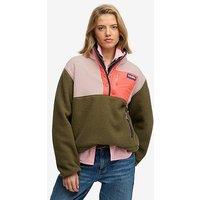 Superdry Colour Block Fleece Pull Over - Green