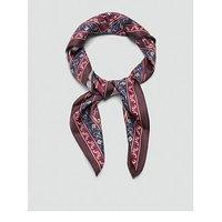 Mango Printed Satin Scarf - Navy
